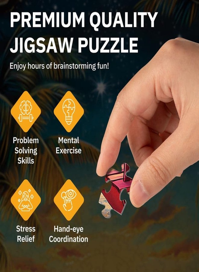 Jigfoxy أحجية جيجفوكسي للكبار، 1000 قطعة - شاطئ الغروب، أحجية صعبة ومليئة بالتحديات، لعبة مسلية ومريحة، هدية مثالية لمحبي الأحاجي في أعياد الميلاد، ديكور منزلي - Image 3